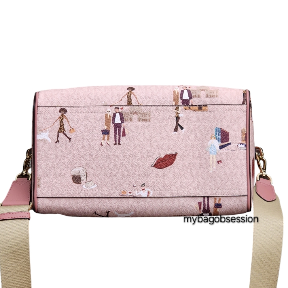 ⚠️LAST 1⚠️ Michael Kors Jet Set Girls Logo MD Duffle Satchel Pink - Picture 5 of 8